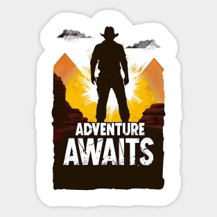 Adventure Awaits - Sunset by the Pyramids - Indy Sticker